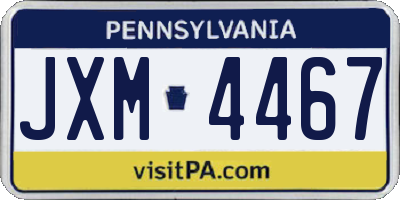PA license plate JXM4467