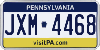 PA license plate JXM4468