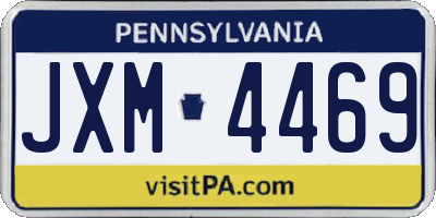 PA license plate JXM4469