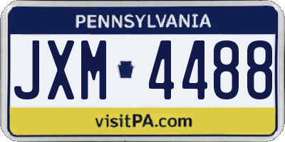 PA license plate JXM4488