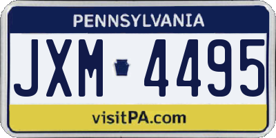PA license plate JXM4495