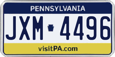 PA license plate JXM4496