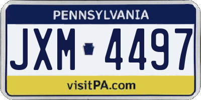 PA license plate JXM4497