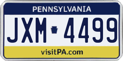 PA license plate JXM4499