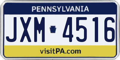 PA license plate JXM4516