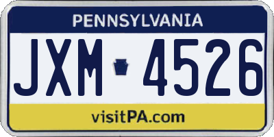 PA license plate JXM4526