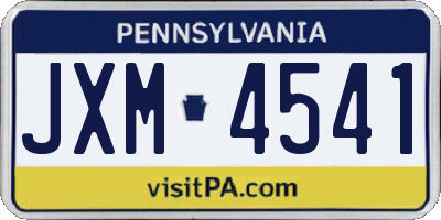 PA license plate JXM4541