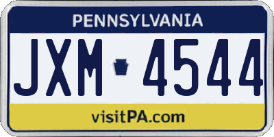 PA license plate JXM4544