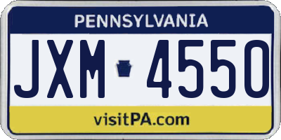 PA license plate JXM4550