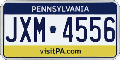 PA license plate JXM4556