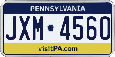 PA license plate JXM4560