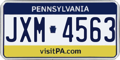 PA license plate JXM4563