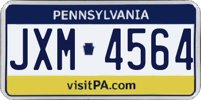 PA license plate JXM4564