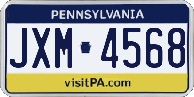 PA license plate JXM4568