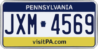 PA license plate JXM4569