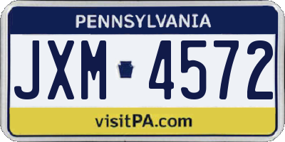 PA license plate JXM4572