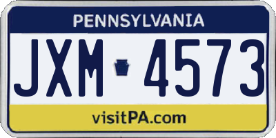 PA license plate JXM4573