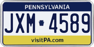 PA license plate JXM4589