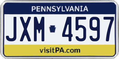 PA license plate JXM4597