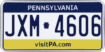 PA license plate JXM4606