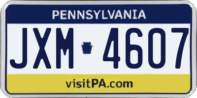 PA license plate JXM4607