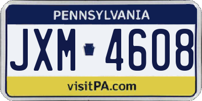 PA license plate JXM4608