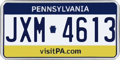 PA license plate JXM4613