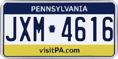 PA license plate JXM4616