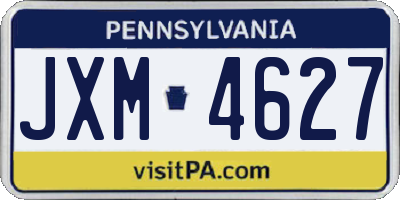 PA license plate JXM4627
