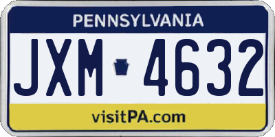 PA license plate JXM4632