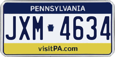 PA license plate JXM4634