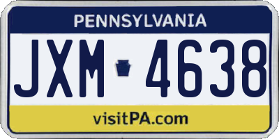 PA license plate JXM4638