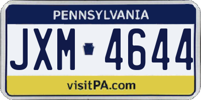PA license plate JXM4644