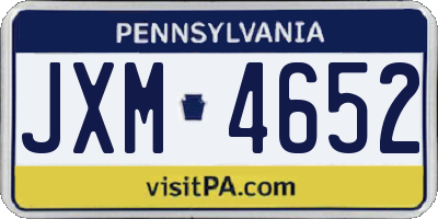 PA license plate JXM4652
