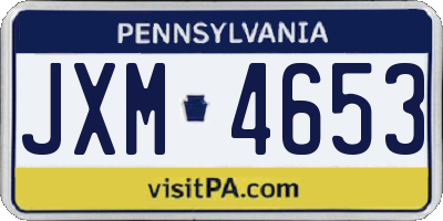 PA license plate JXM4653
