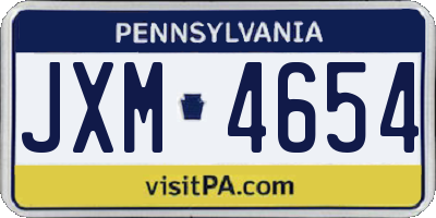 PA license plate JXM4654