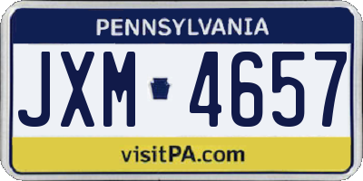 PA license plate JXM4657