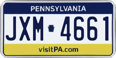 PA license plate JXM4661