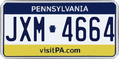 PA license plate JXM4664
