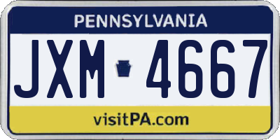 PA license plate JXM4667