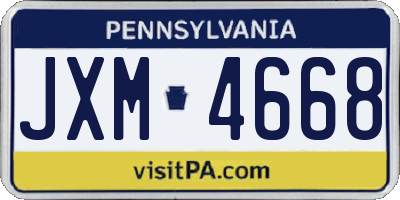 PA license plate JXM4668