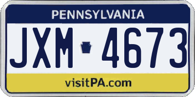 PA license plate JXM4673