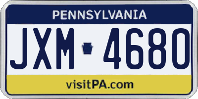 PA license plate JXM4680