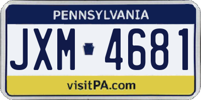 PA license plate JXM4681