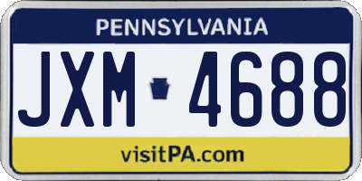PA license plate JXM4688