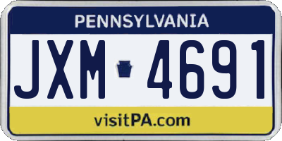 PA license plate JXM4691