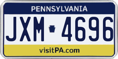 PA license plate JXM4696