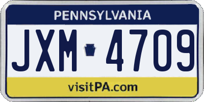 PA license plate JXM4709