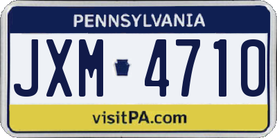 PA license plate JXM4710