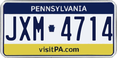 PA license plate JXM4714
